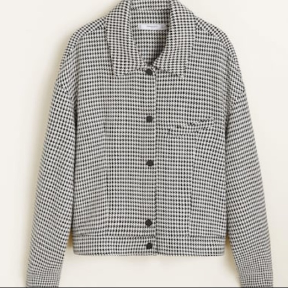 Mango Houndstooth Jacket Size Us Xs - image 4